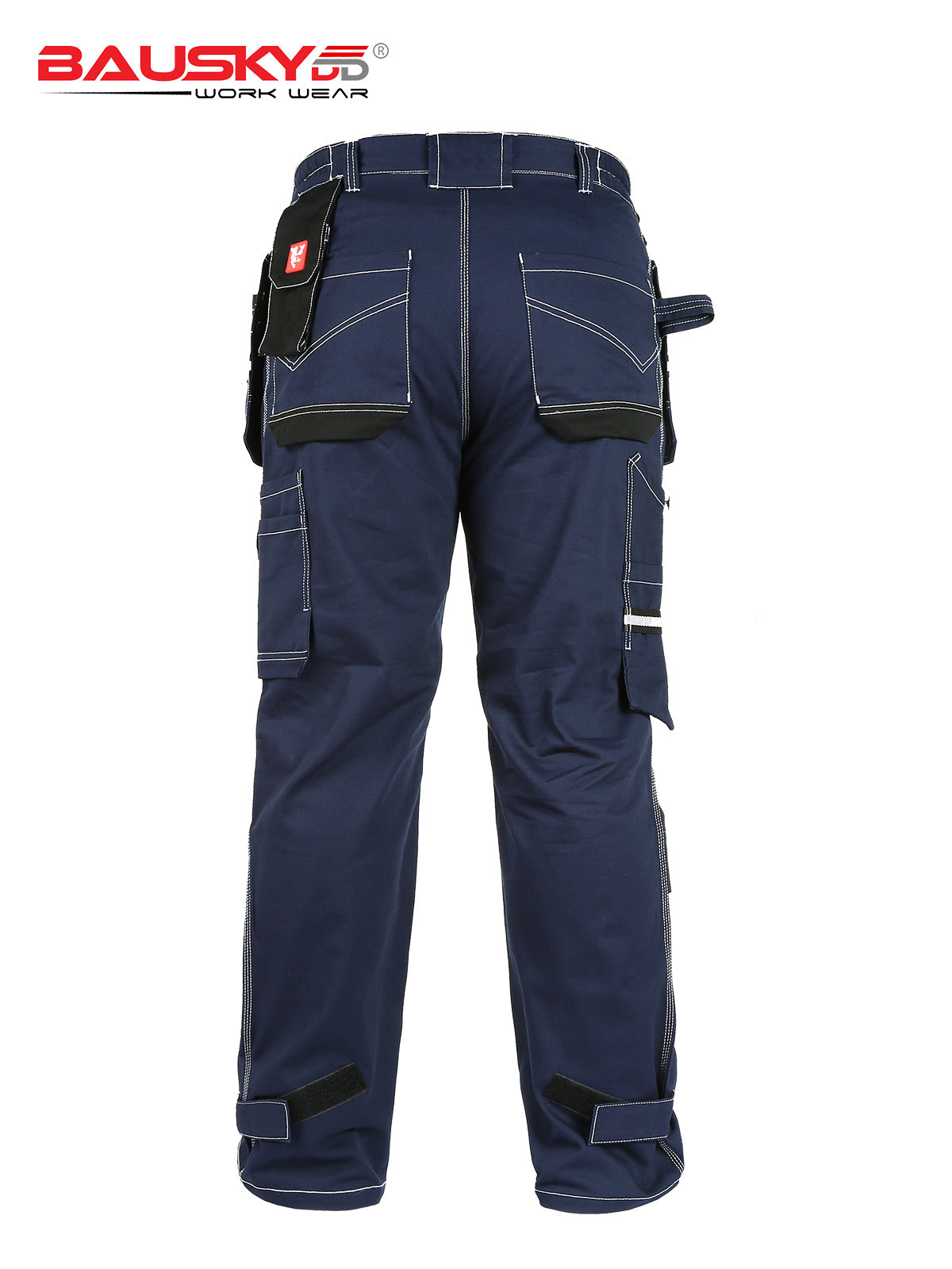 [B111] 100% Cotton Cargo Pants with Detachable and Movable Hanging Pockets - Bauskydd Workwear 