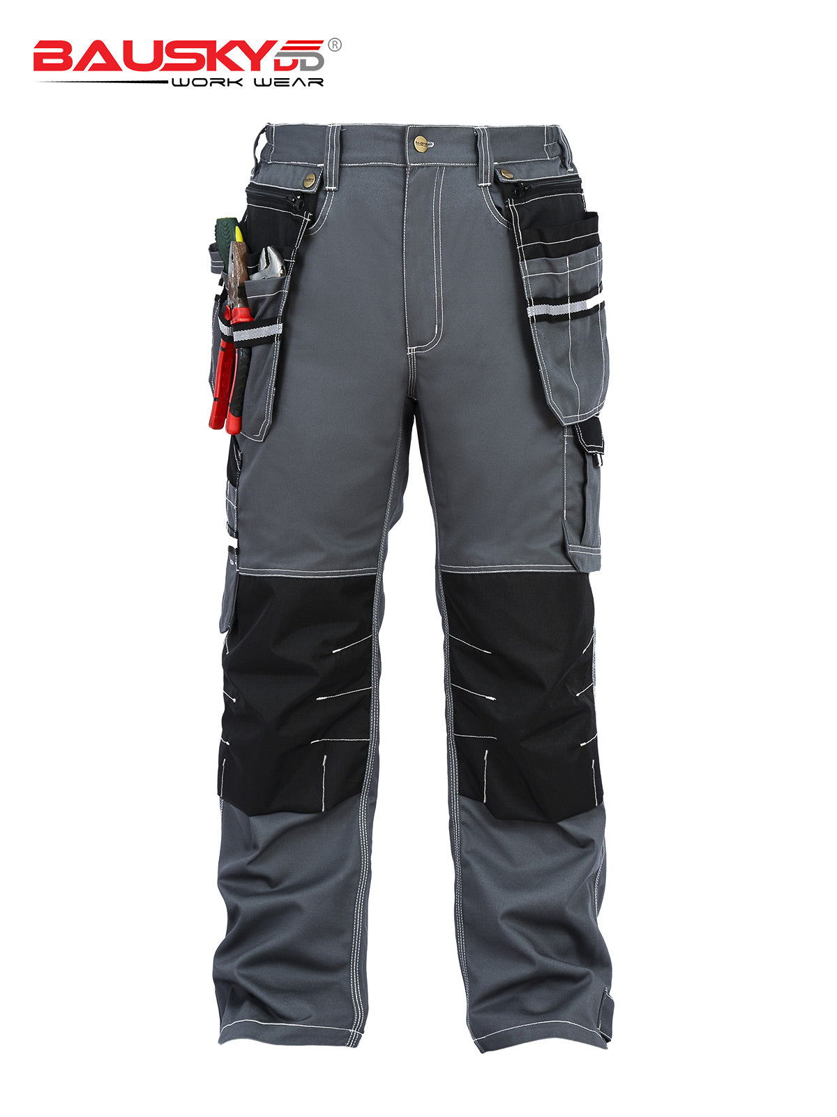 [B111] 100% Cotton Cargo Pants with Detachable and Movable Hanging Pockets - Bauskydd Workwear 