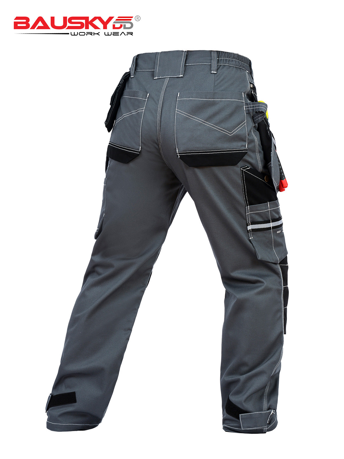 [B111] 100% Cotton Cargo Pants with Detachable and Movable Hanging Pockets - Bauskydd Workwear 