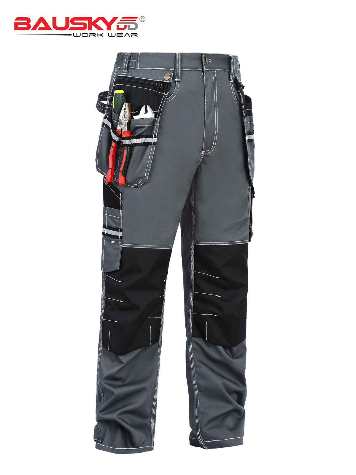 [B111] 100% Cotton Cargo Pants with Detachable and Movable Hanging Pockets - Bauskydd Workwear 