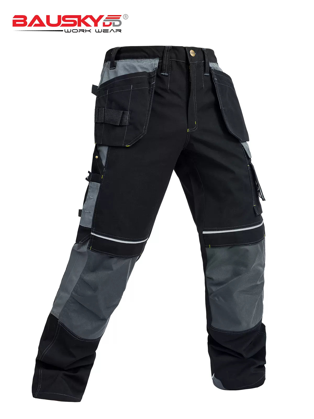 [B125] 100% Cotton Cargo Pants with Detachable Knee Reinforcement Pockets - Bauskydd Workwear 