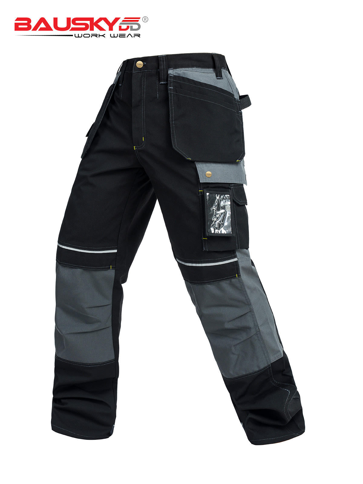 [B125] 100% Cotton Cargo Pants with Detachable Knee Reinforcement Pockets - Bauskydd Workwear 