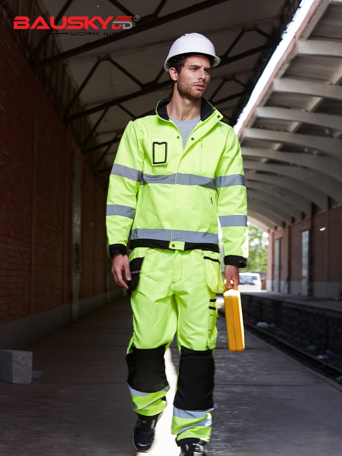 [B221] Hi-Vis Multifunctional Cargo Pants - Bauskydd Workwear 