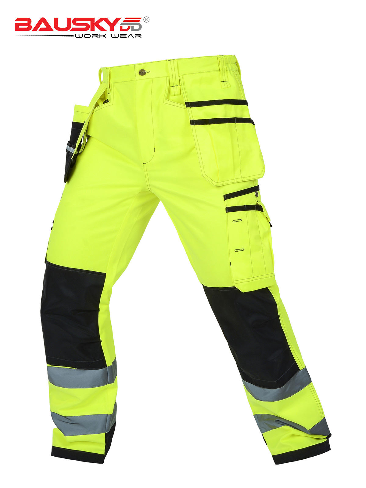 [B221] Hi-Vis Multifunctional Cargo Pants - Bauskydd Workwear 