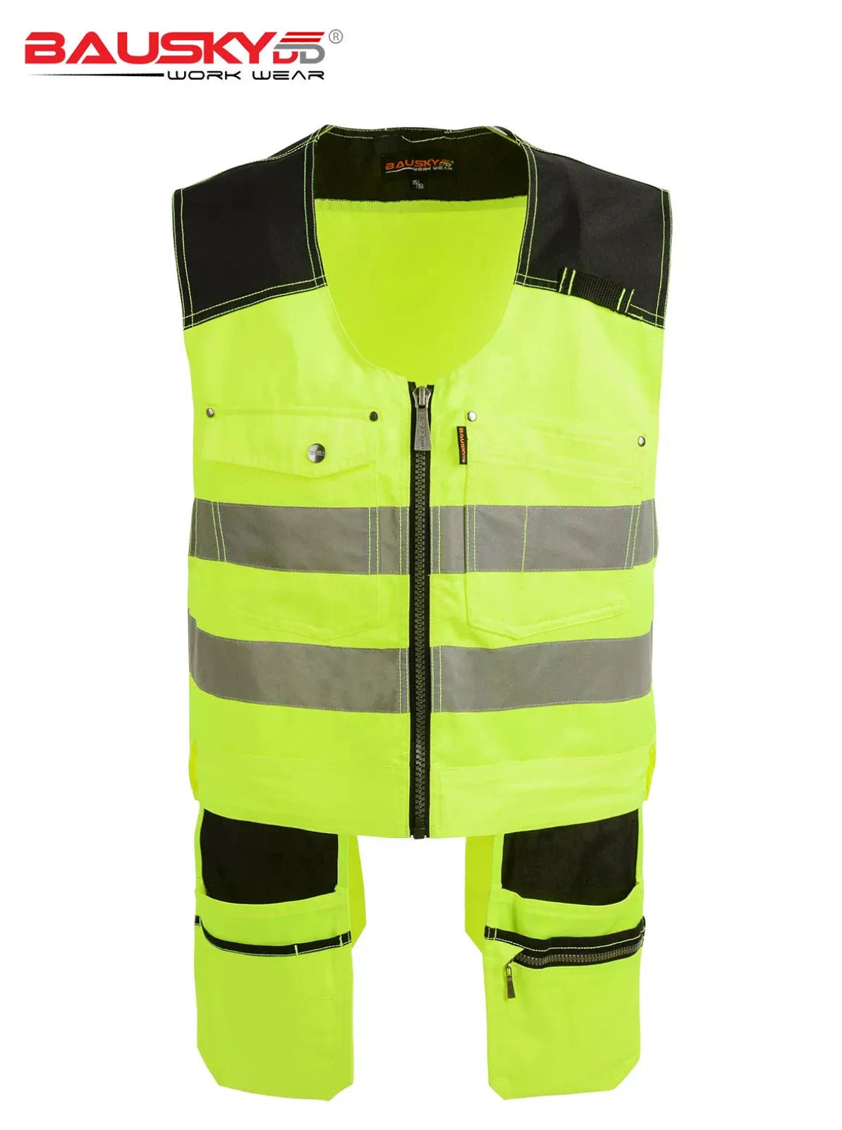 Hi-Vis Multifunctional Cargo Vest - B233 - Bauskydd Workwear 