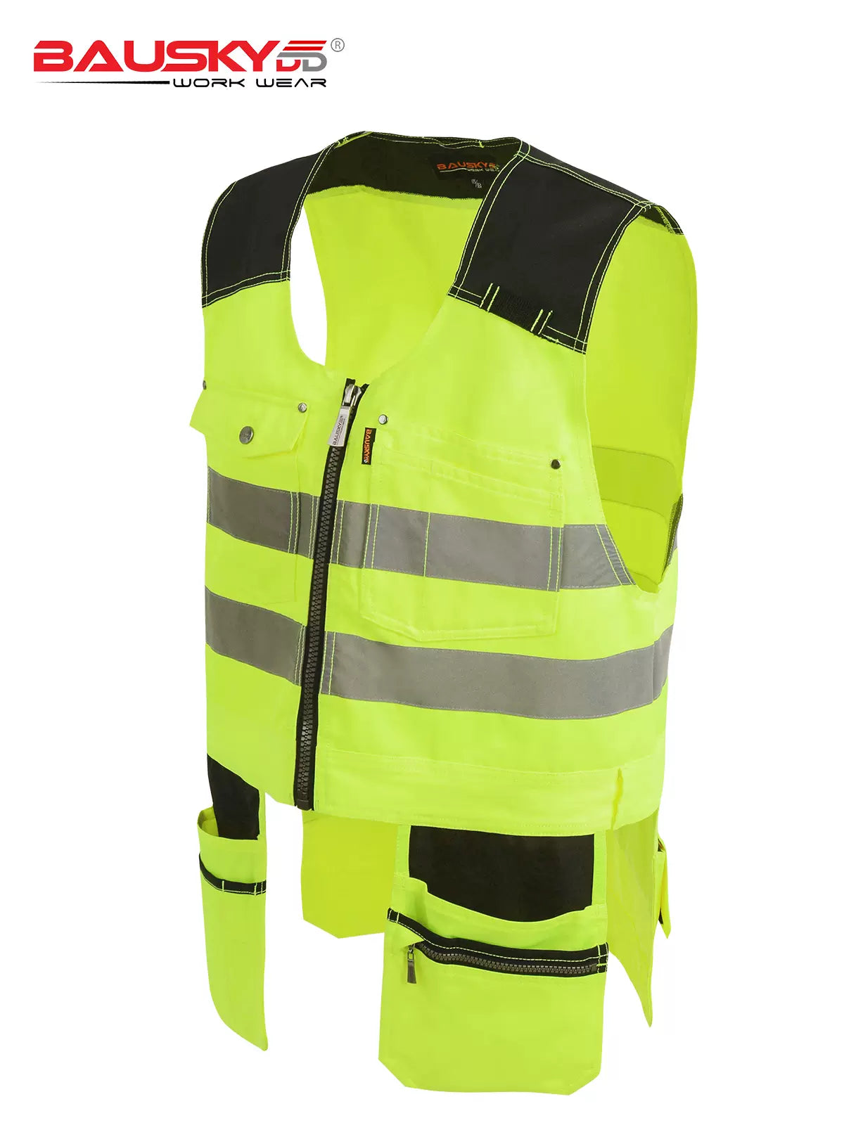 Hi-Vis Multifunctional Cargo Vest - B233 - Bauskydd Workwear 